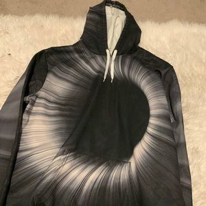 Grey and white hoodie